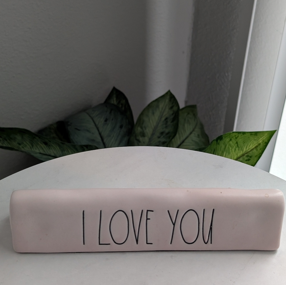 Rae Dunn Ceramic "I Love You" Shelf Decor